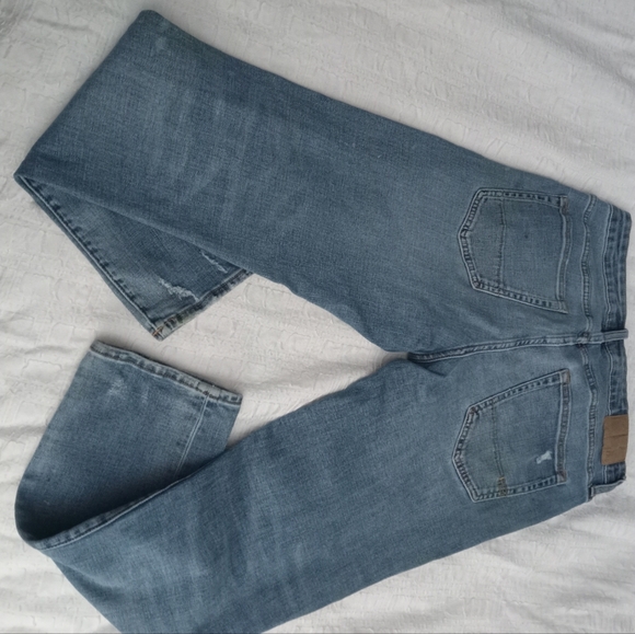 Areopostale Men Jeans Size 32 X 30 Blue Slim Straight Blasted Destressed Demin - Picture 3 of 3
